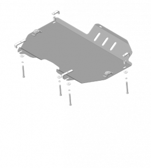 Защита картера Двигателя, КПП. 2 мм, Сталь. для Nissan Murano 2003-2007 MOTODOR.01455