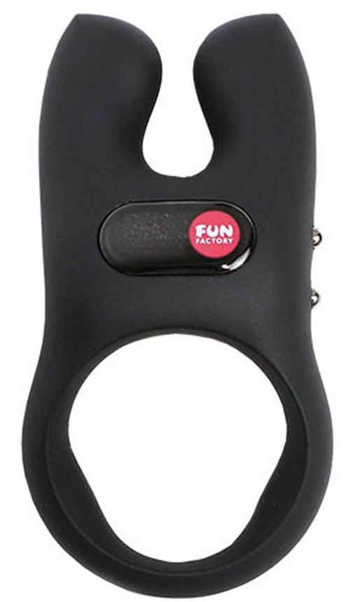 Черное эрекционное кольцо с ушками Nos