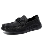 Bansley Top Grain Cow Leather Soft Sole Versatile, Gommino Loafers Men"s Black