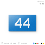 Табличка с номером 44 на дверь квартиры, для офиса, кабинета, аудитории, склада, голубая 120х70 мм, Айдентика Технолоджи
