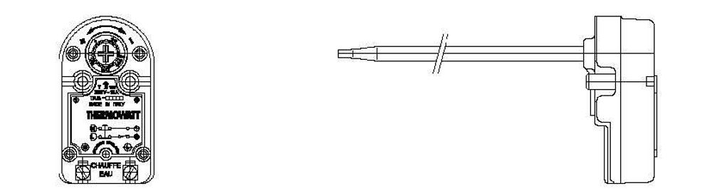 Термостат для водонагревателя Ariston (Аристон) TAS 300 RF 72/80 TW (черн.прямоуг.с флажком) - CU4825, 3412074, 691692, 691694, merl-014877