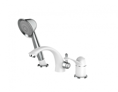 413532-F Смеситель на борт ванны БЕЛЫЙ (3 отв.) ViEiR (8/1шт)