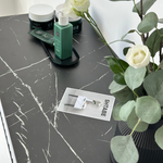 Тумба под телевизор на ножках ROYAL 5041 эко (Мрамор Неро-Золото)