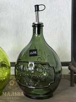 Декоративные бутылки для масла 2 штуки "Олива" зелёные с дозатором от J-LINE