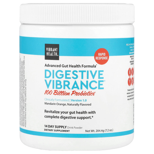 Vibrant Health, Digestive Vibrance, версия 1.0, мандаринский апельсин, 204,4 г (7,2 унции)