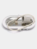 Светильник для ванной настенный влагозащищенный термостойкий Е 27. IP 54, 60 Вт с защитной сеткой. Металлпластизделие