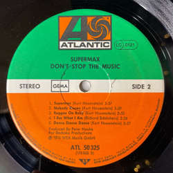 Винтажная виниловая пластинка LP Supermax Don't Stop The Music (Германия 1977)