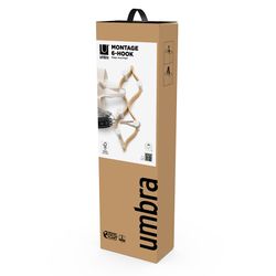 Вешалка настенная Montage, 6 крючков, натуральное дерево/белая