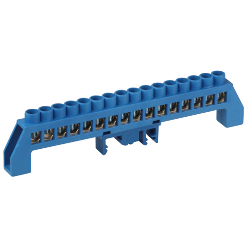 Шина ЭРА NO-224-114 N ноль в комбинированном изоляторе на DIN-рейку ШНИ-8х12-16-Д-синий | Шины N, PE, PEN