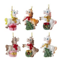 GAEM Фигурка декоративная подвесная "Лошадка", L6 W3 H8 см, 6в.