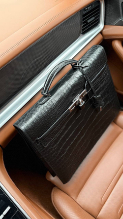 Портфель Hermes из кожи крокодила