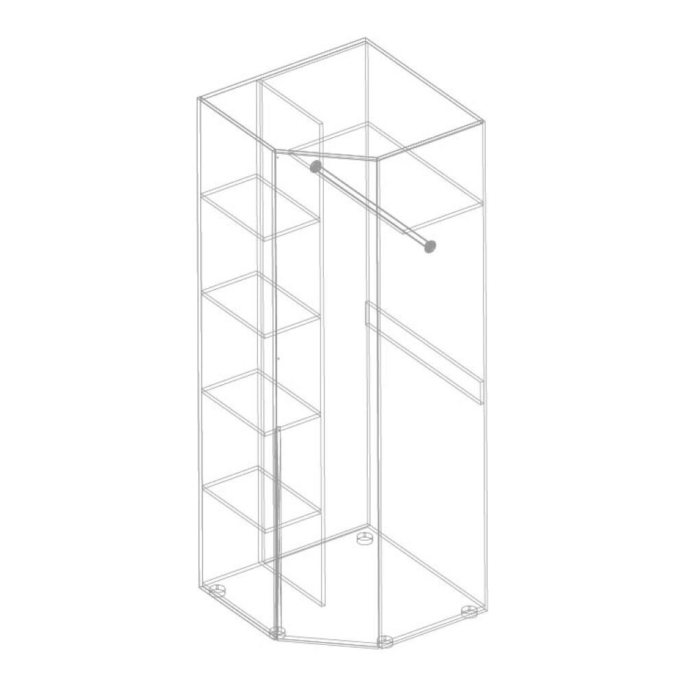 Шкаф угловой МС "Вита" (Темно серый),