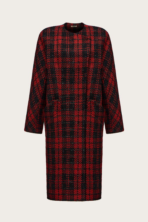 ПАЛЬТО-МИДИ ИЗ ШЕРСТИ С ЛЮРЕКСНОЙ НИТЬЮ