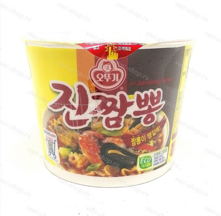 Лапша со вкусом морепродуктов острая Jin Jjambbong Ramen, Ottogi (Оттоги), 115 гр.