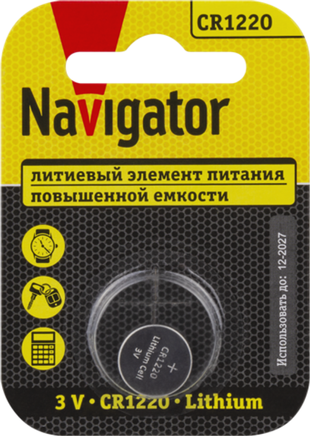 Элемент питания Navigator 93 825 NBT-CR1220-BP1