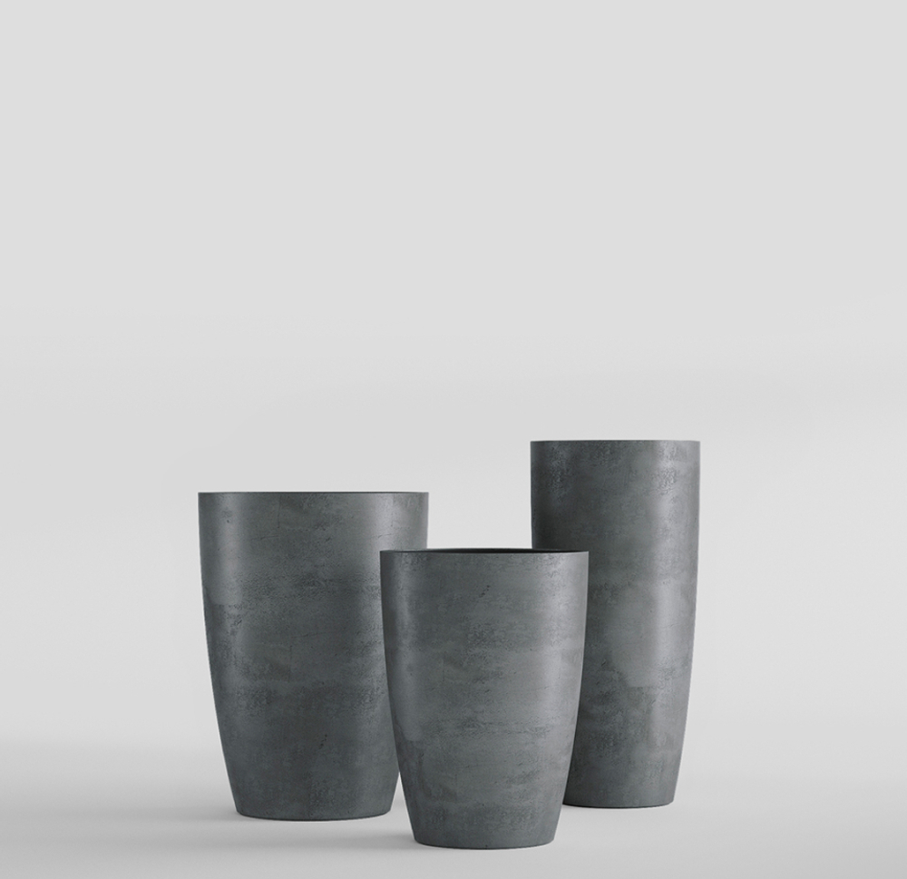 Кашпо, коллекция Concrete (Midnight), форма CONUS