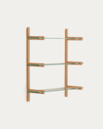 Модульный стеллаж Sitra из массива дуба с 3 стеклянными полками