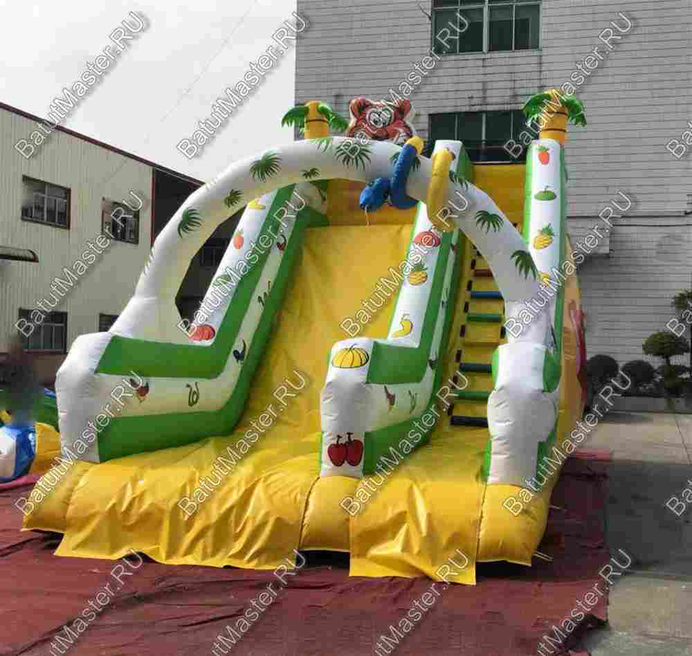 Надувной батут-горка "Тропический микс" 7*4*7 м
