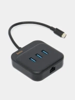 Адаптер Hoco HB36 Easy 5 в 1 HDTV/USB3.0/USB2.0*2/PD100W + кабель Type-C (черный)
