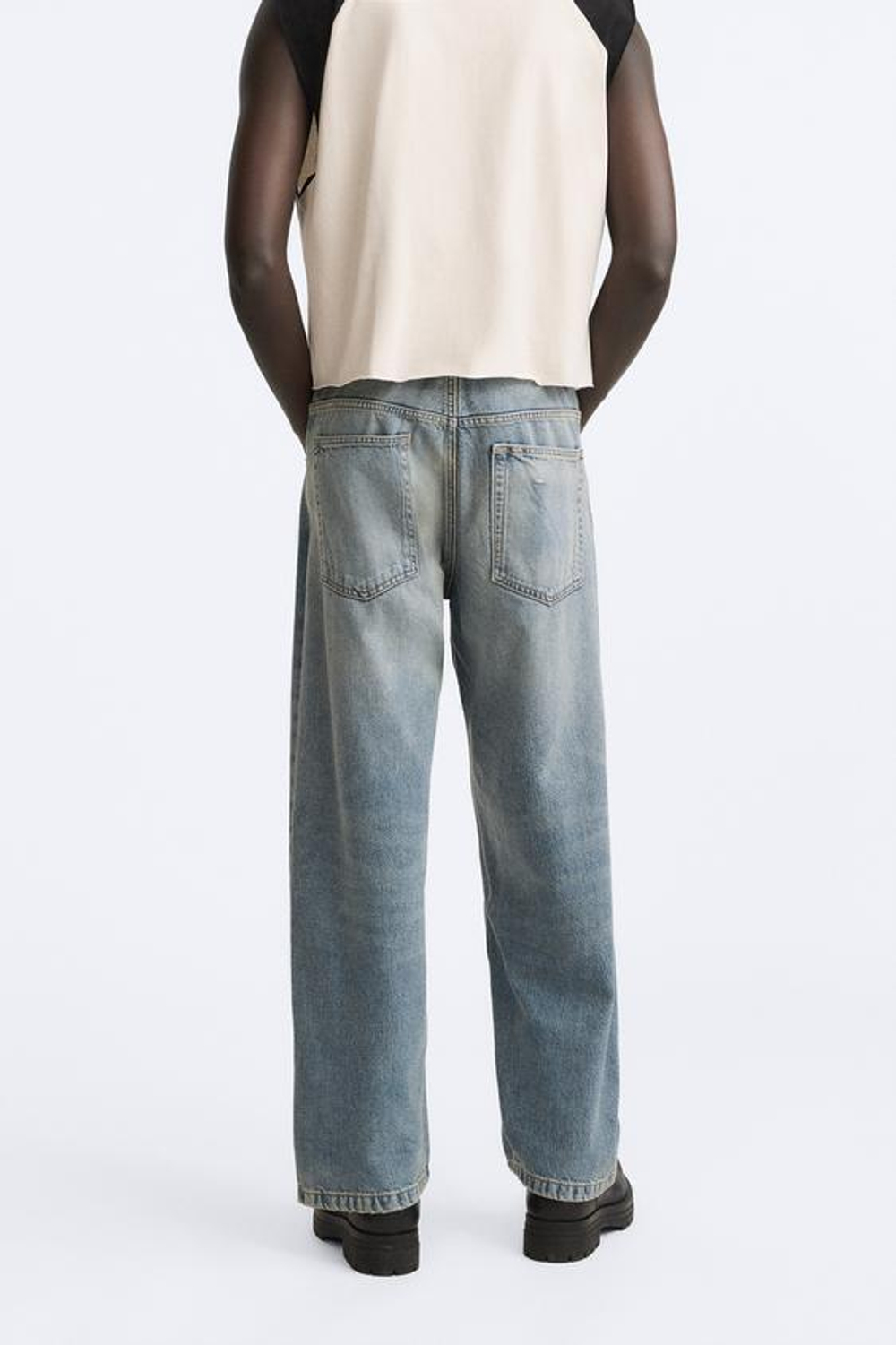 ZARA ДЖИНСЫ BAGGY FIT, ВЫЦВЕТШИЙ СИНИЙ