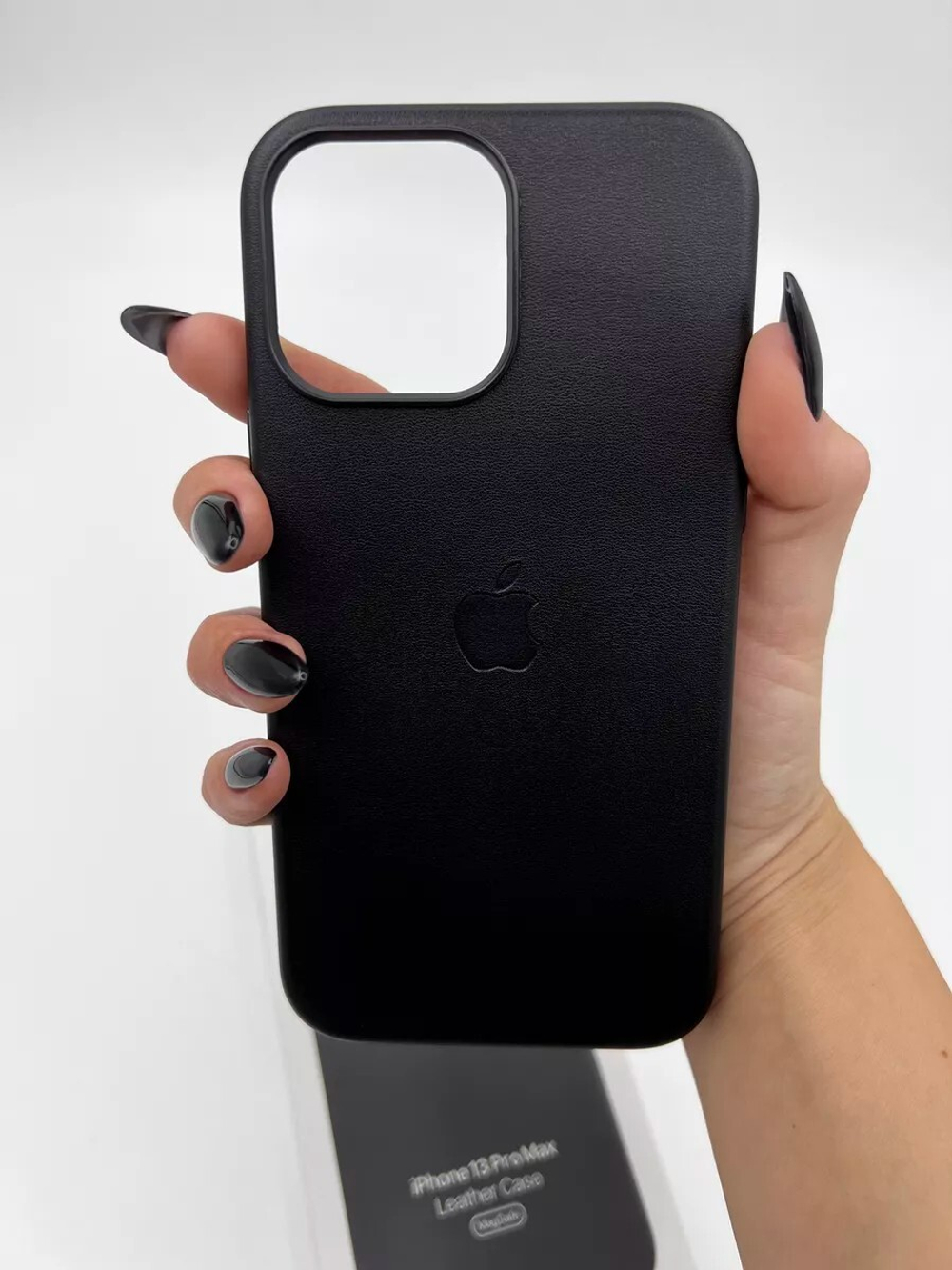 Кожаный чехол Leather Case iPhone 13 Pro Max, Black Черный