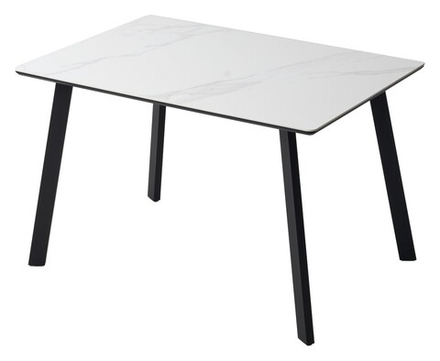 Стол М-City DISAUR Тик Так 120 Белый мрамор Matte, керамика, Черный каркас
