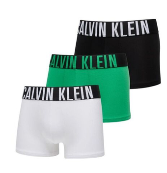 Мужские спортивные боксеры Calvin Klein Trunk Intense Power 3P - белый/черный/цветочно-зеленый
