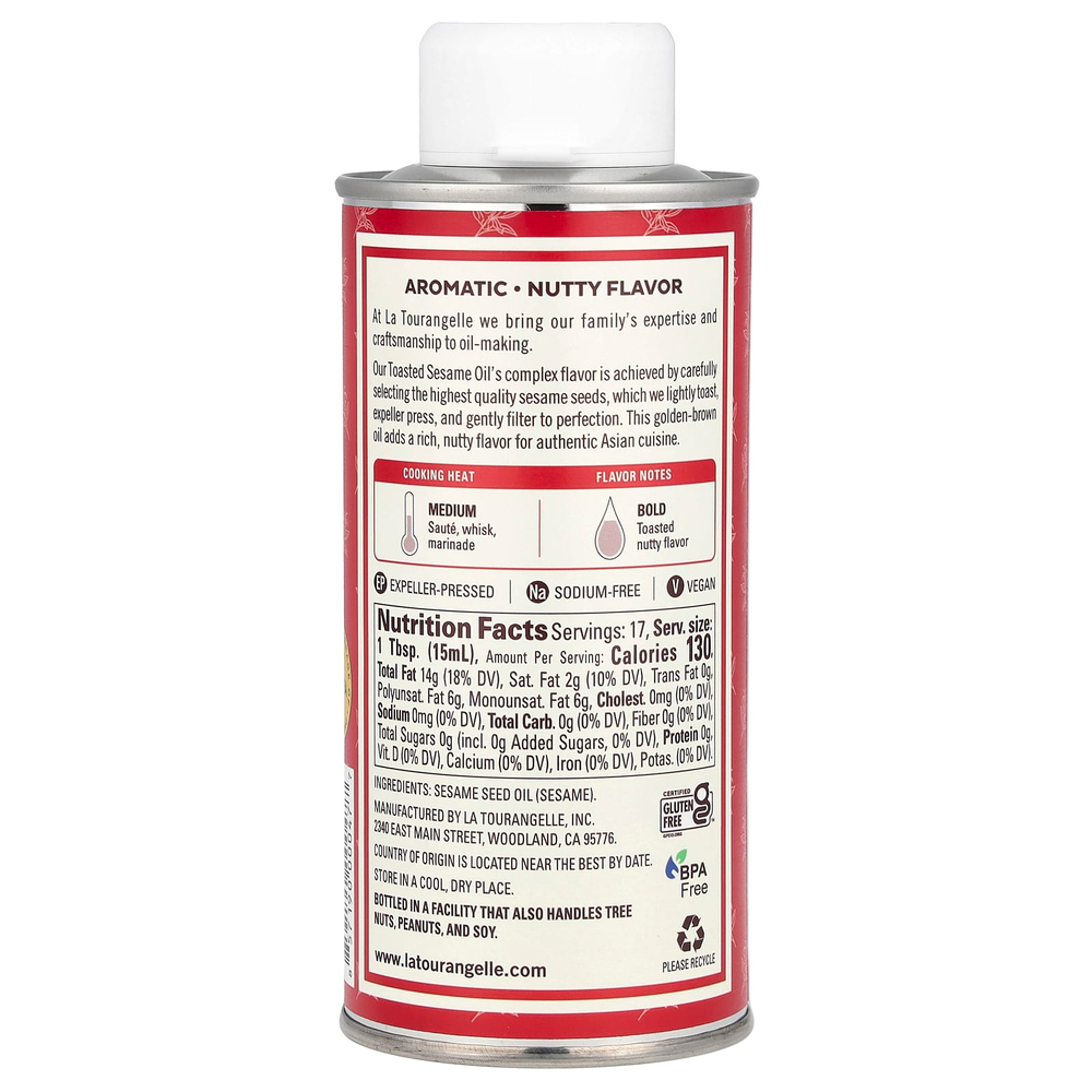 La Tourangelle, Обжаренное кунжутное масло, 250 мл (8,45 жидк. унц.)