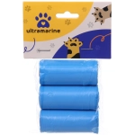 Пакеты с ручками биоразлагаемые для уборки за собакой в наборе 3шт, цвет голубой (3*15шт)/12,5*32,5*3,5см