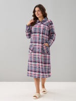 Халат Х-138/клеткасерая-краснобелая