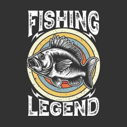 принт рыбака Fishing Legend черный