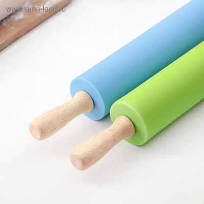 Скалка Доляна «Валенсия», 30×4 см, рабочая часть 17,5 см, цвет МИКС