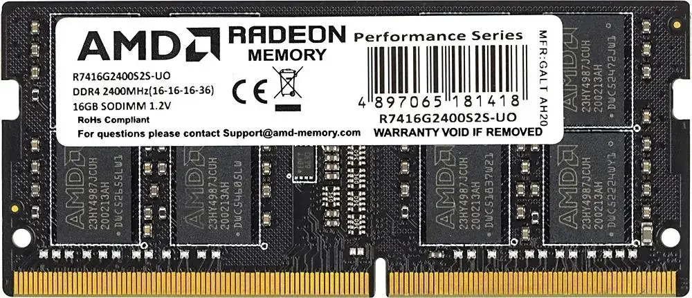 Оперативная память для ноутбука 32Gb DDR4 3200MHz AMD Radeon R7 Performance Series SO-DIMM R9432G3206S2S-U Retail