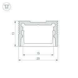 Профиль SL-SLIM20-H13-2000 WHITE (Arlight, Алюминий) 037113