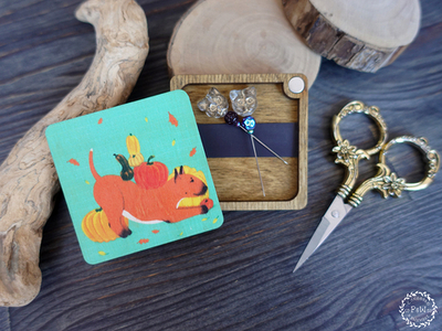 Игольница-коробочка магнитная "Булькина осень"