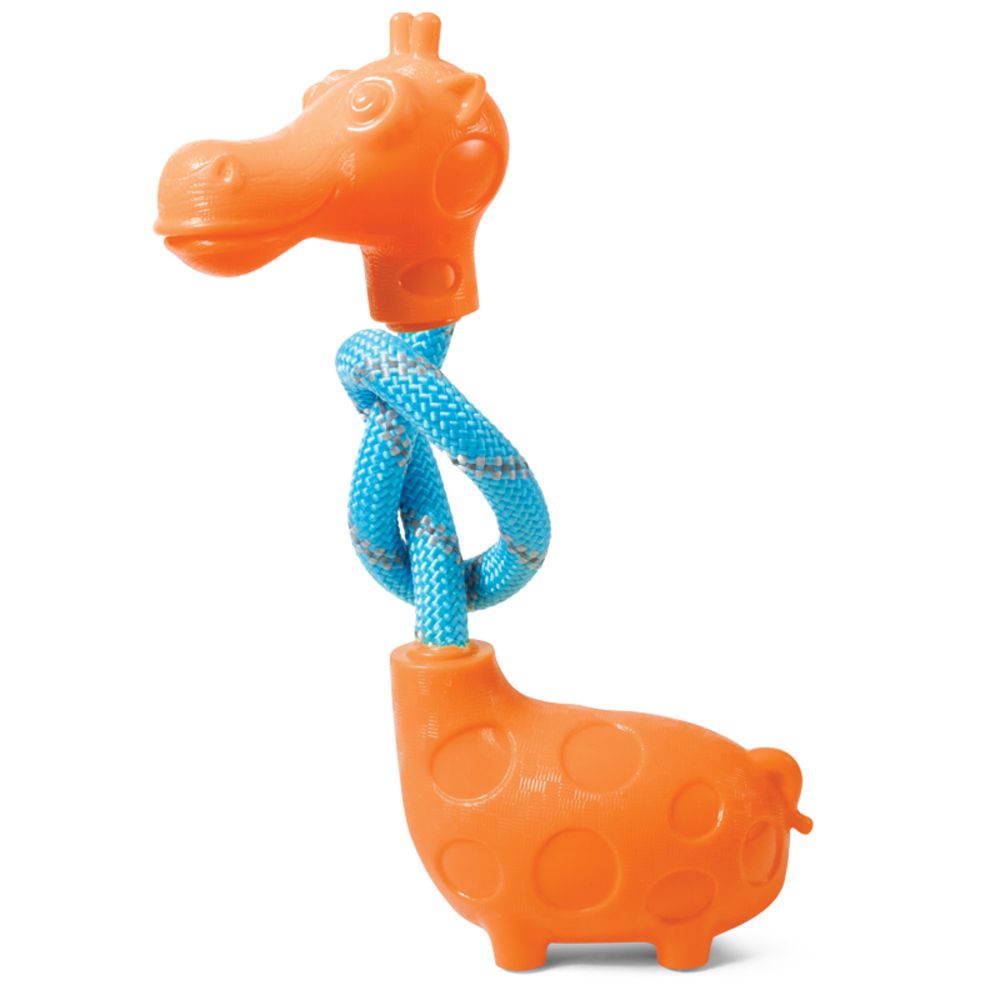 Игрушка &quot;Жираф с веревкой&quot; 23,5/8,2 см (термопластичная резина/полиэстер) - для собак (Triol)