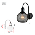 Бра светильник Rivoli   5096-401 настенный 1 х Е27 40 Вт лофт - кантри с выключателем