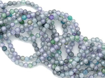 Фианиты микс 2,2мм, огранка (нить бусин)