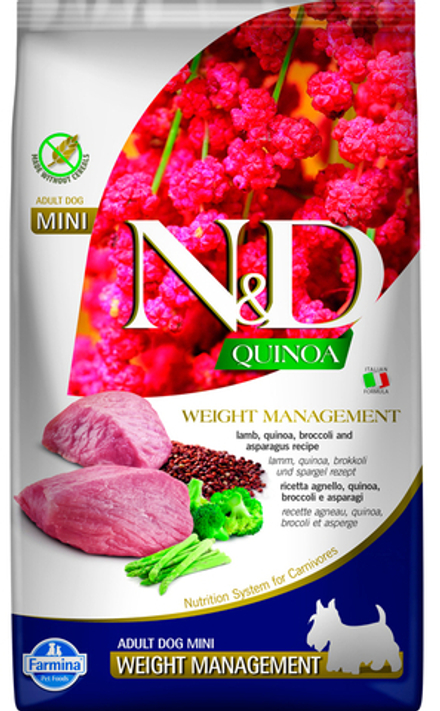Сухой корм FARMINA N&D Quinoa Weight Management для взрослых собак мелких пород с ягненком и киноа - 0,8 кг