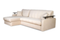 Диван угловой с оттоманкой Денвер 1,2 - Velutto 17 бежевый/  коричневая накладка