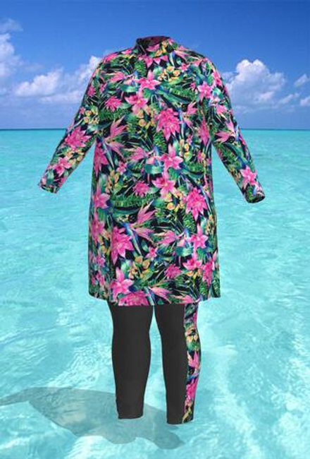 Купальный костюм 17260-17268 тропические цветы