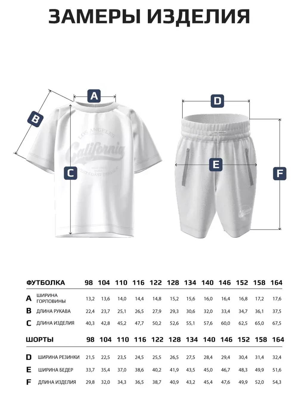Костюм детский футболка и шорты