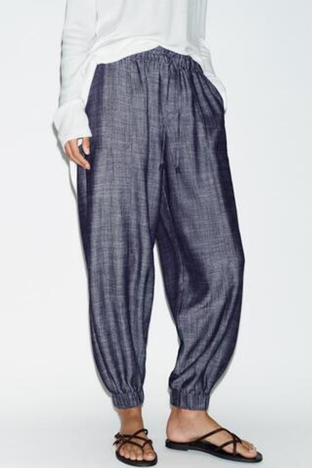 ZARA ДЖОГГЕРЫ С МАНЖЕТАМИ, ИНДИГО