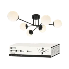 Люстра под лампу AURORA EASY-6G9-BL 6хG9 матовые плафоны, черный корпус IN HOME