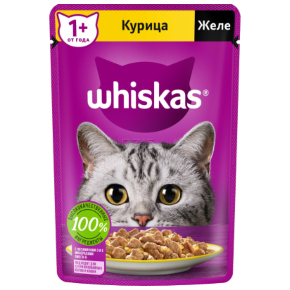 Влажный корм Whiskas Курица в желе 75 гр