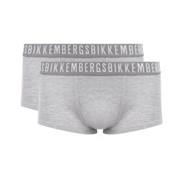 Мужские трусы хипсы серые набор 2 в 1 Bikkembergs CLASSIC BKK1UTR02BI/2