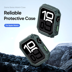 Чехол-бампер темно-зеленого цвета из Soft силикона от Dux Ducis для часов Apple Watch 42 мм на модели 10 серии, серия Damo Series Case