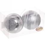 Новогодние шары 8 см (набор 2 шт) «Алмазная россыпь», Серебро