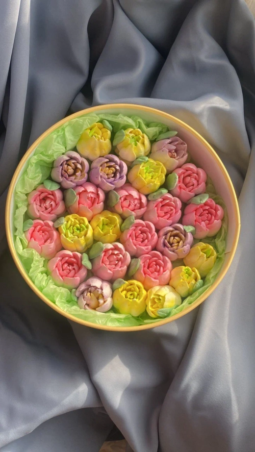 Зефирный букет "Тюльпаны", d=25см