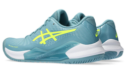 Женские теннисные кроссовки Asics Gel-Challenger 14 - gris blue/safety yellow - Gray Бирюзовый